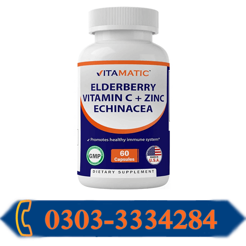 Vitamatic Elderberry Zinc Vitamin C + Zinc Echinacea